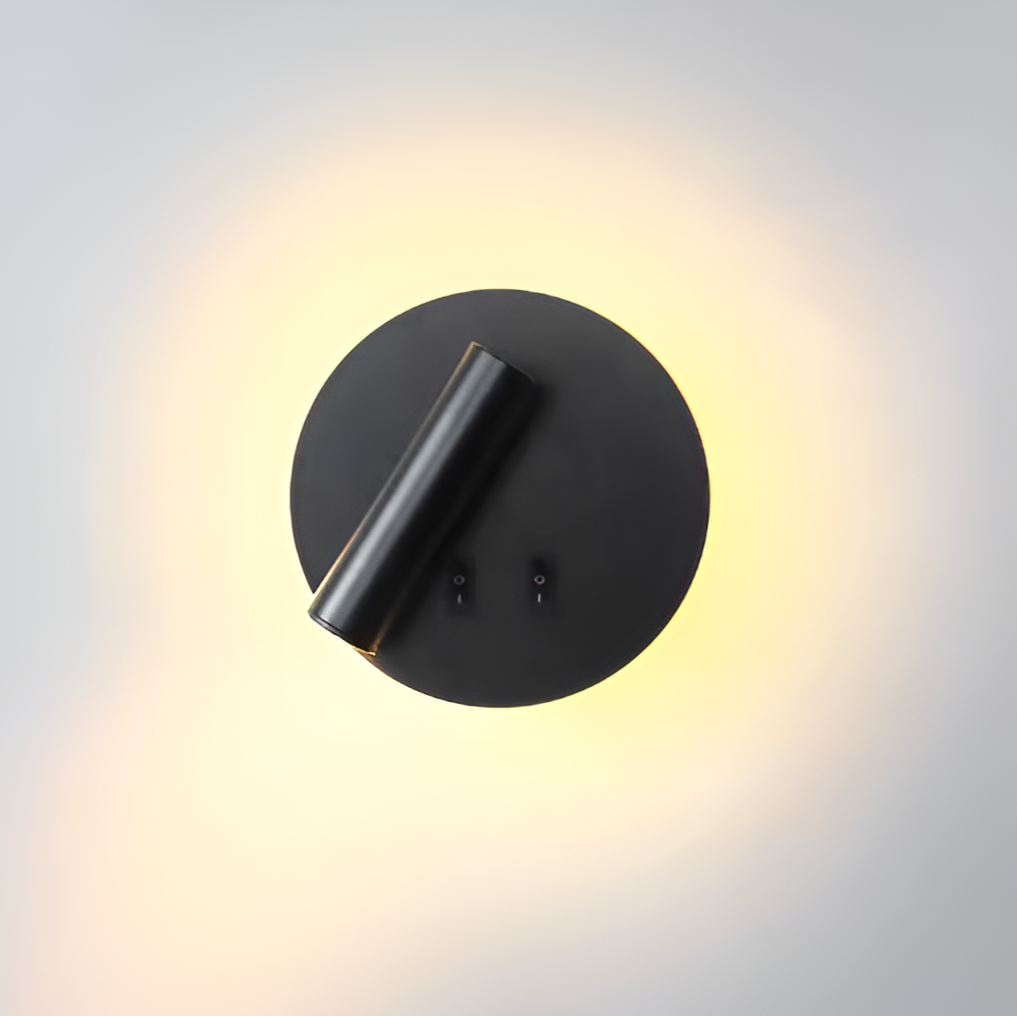 Бра з вимикачем на корпусі Bun Circle 10W D-14 cm 4000K Black 250476-100004341
