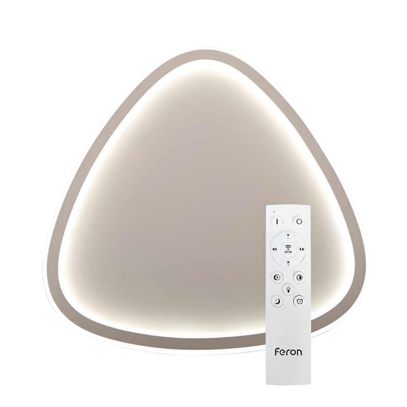 Ультратонка стельова біла трикутна люстра з пультом керування L-40 cm Led 60W White Rondo 250864-100005735