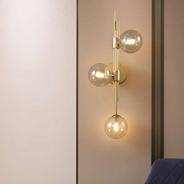 Настінний світильник золотий з прозорим плафоном Gold+Clear Bollo 250733-100005590
