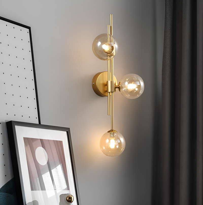 Настінний світильник золотий з прозорим плафоном Gold+Clear Bollo 250733-100005590