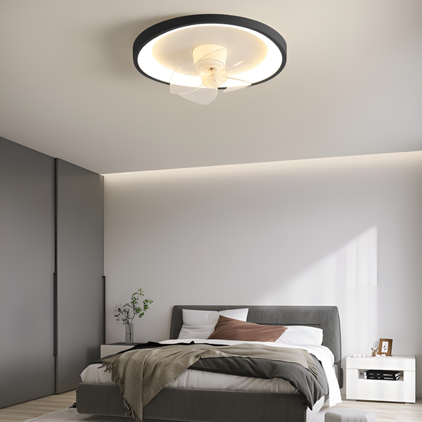 Люстра стельова з вентилятором Ceiling wave fan D-50см Led 32W Black 250522-100004675