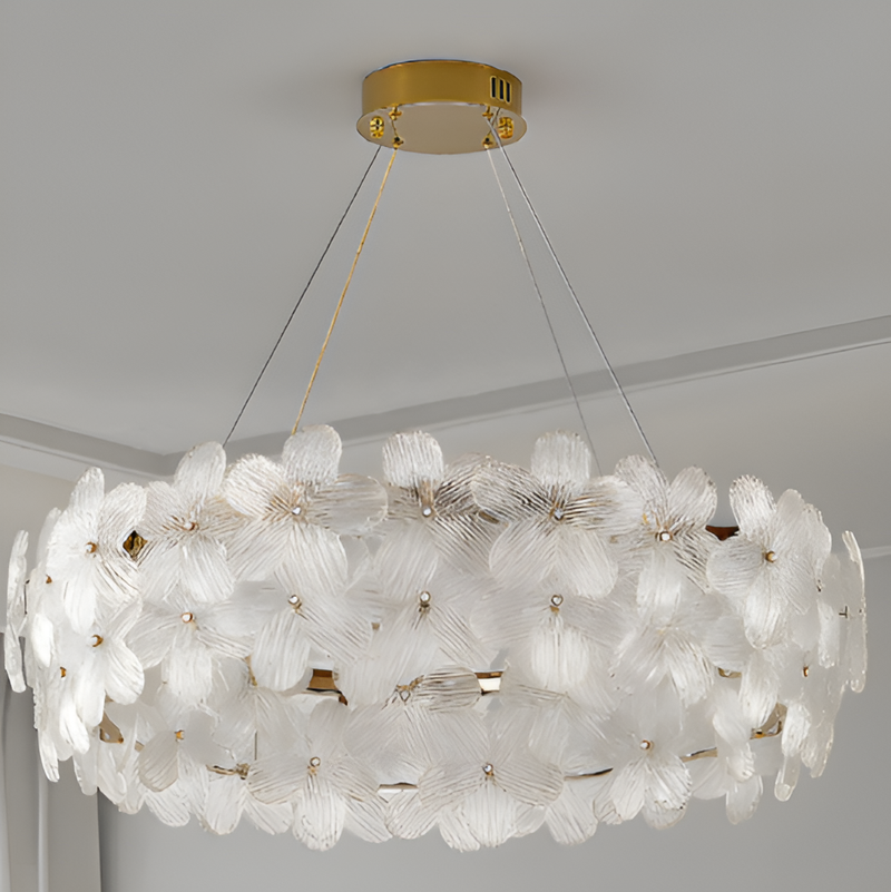 Люстра золота підвісна декоративна Квітка D-60cm E14x8 Gold Flower 250617-100005085