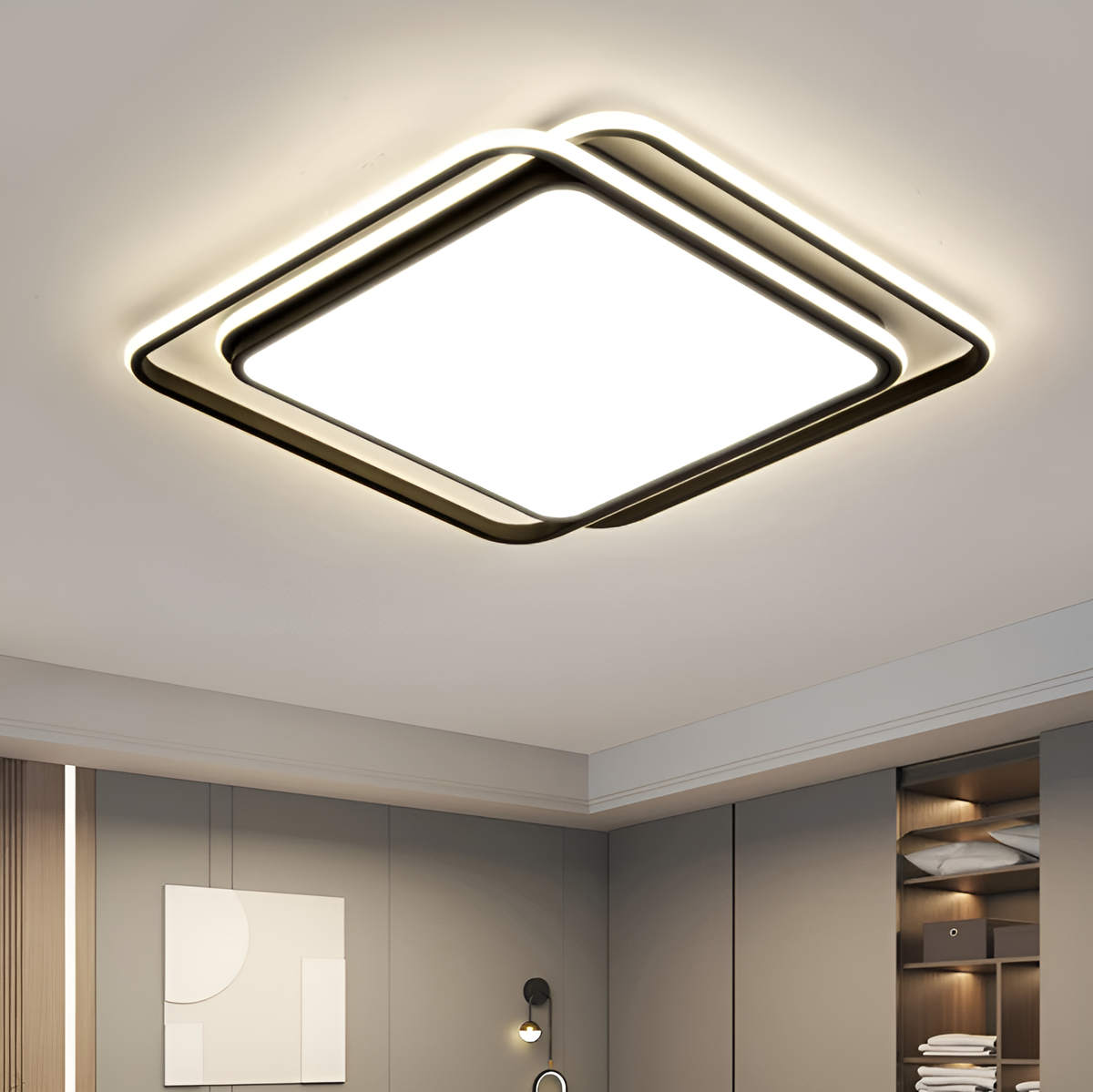 Стельовий світильник Ceiling squares L-47cm Led 70W 3000K-6000K Black 250218-100004207