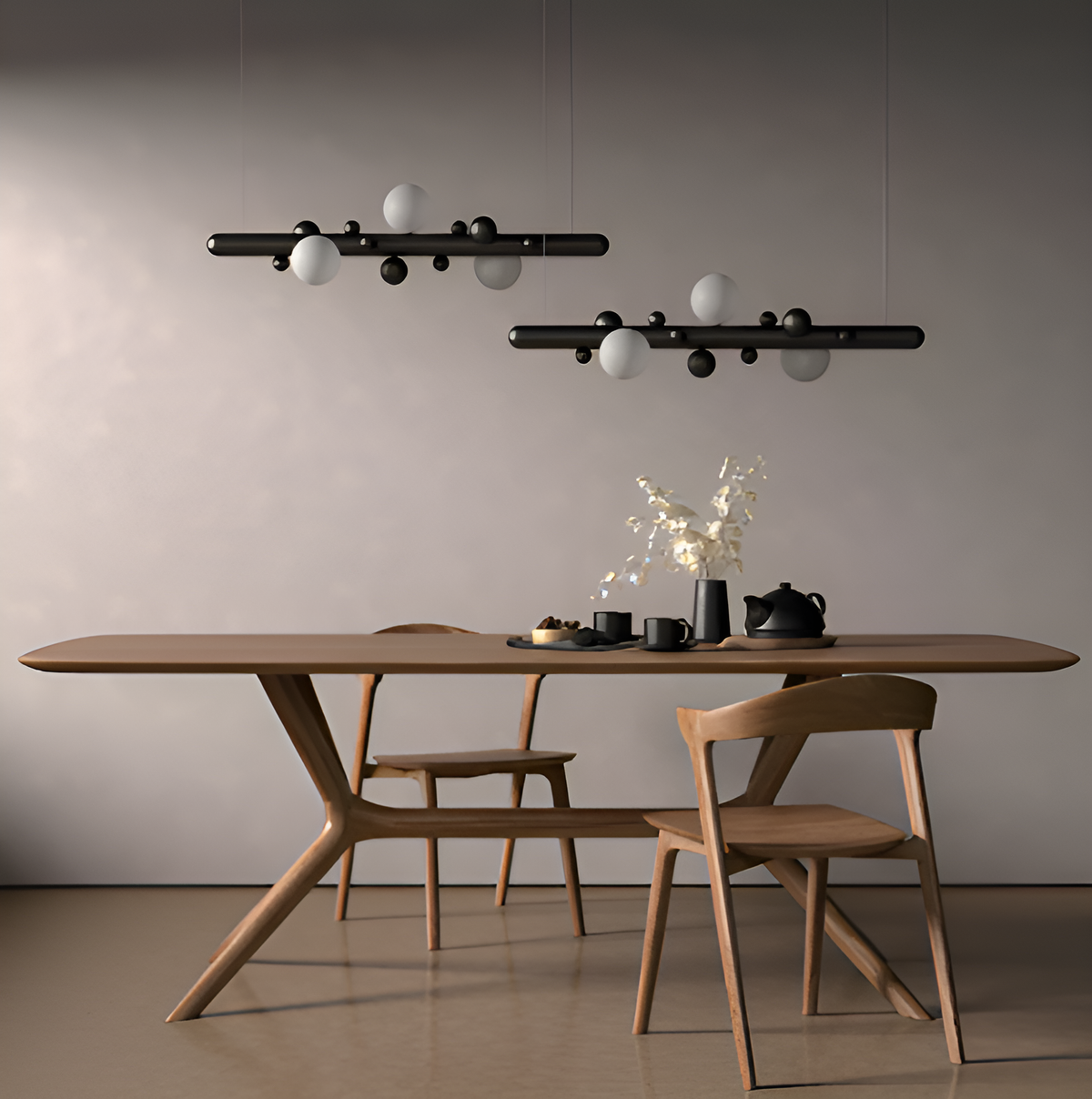 Підвісна люстра з шарами L-90cm / L-150 cm Led G9 Lunar 1500 Black 250772-100005422