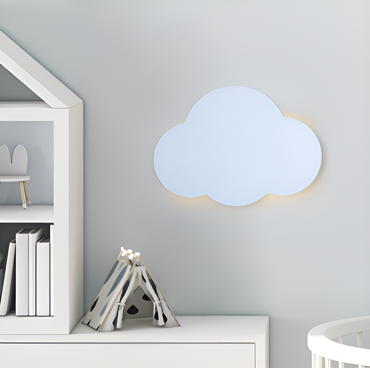 Дитяче настінне бра, голуба хмарка в дитячу кімнату H-27 cm L-38 cm G9 Blue Cloud 250640-100005306