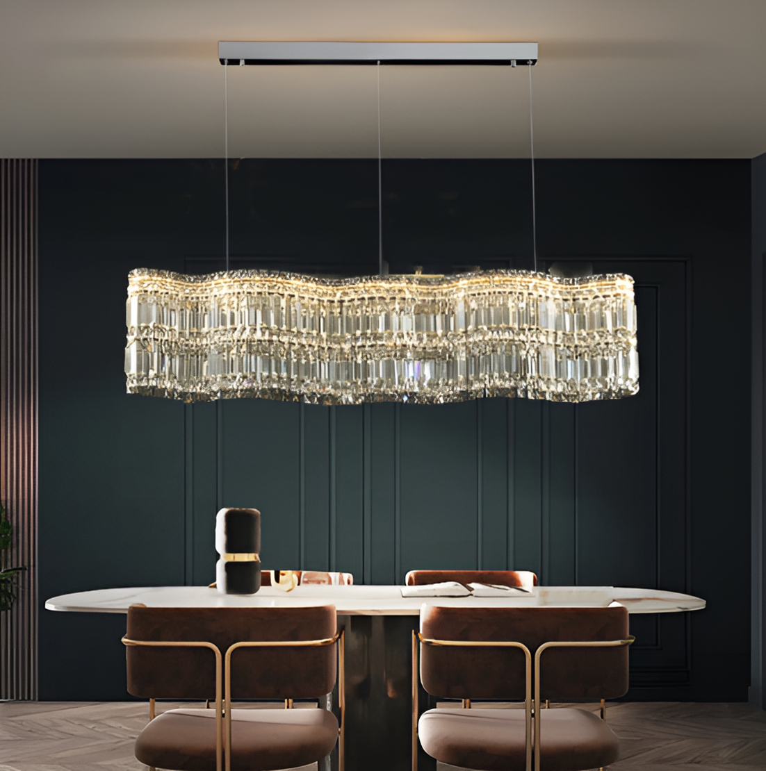 Люстра підвісна Crystal L-120cm 65W Chrome 250617-100005095