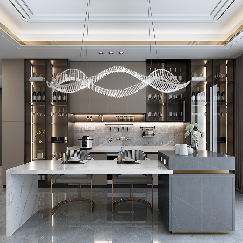 Люстра підвісна Shine Wave L-150cm 65W Chrome 250617-100005086