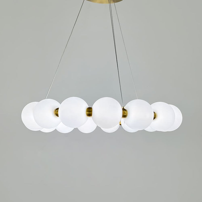 Підвісна люстра золота з білими плафонами D-40/60/ 80 cm Led Gold+White Pearl 250918-100005893