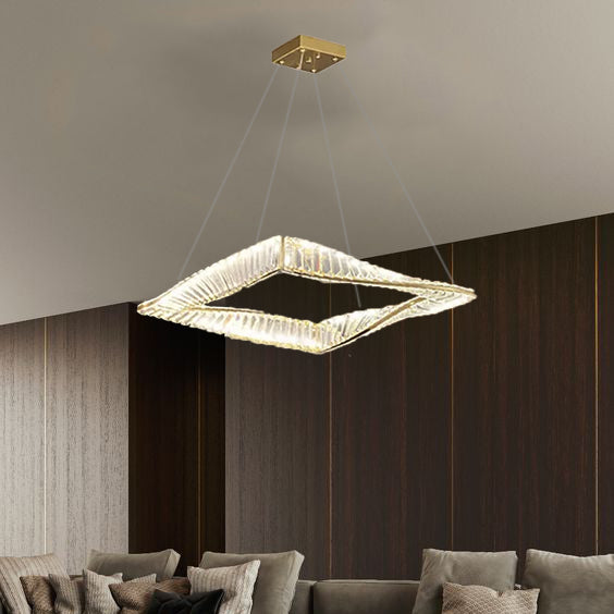 Люстра Crystal Square H-15-150 см 3000K-4500K-6000K Gold 230918-100002540