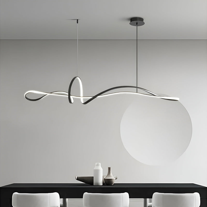Підвісні люстри чорна хвиля L-120 cm / L-150 cm Led 4000K Black Wave 250918-100006042