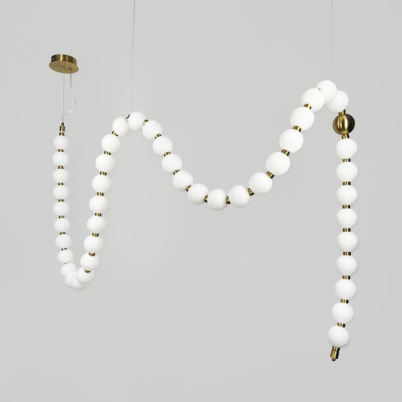 Підвісна люстра з білими перлинами L-400 cm Led 54W White Pearls 251018-100006376