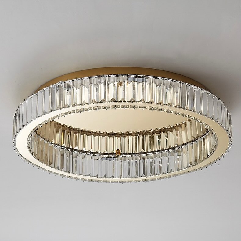 Люстра стельова H-12 cm  D-40 cm / D-60 cm / D-80 cm / D-100 cm Chrome / Gold Crystals Circle 240522-100003279