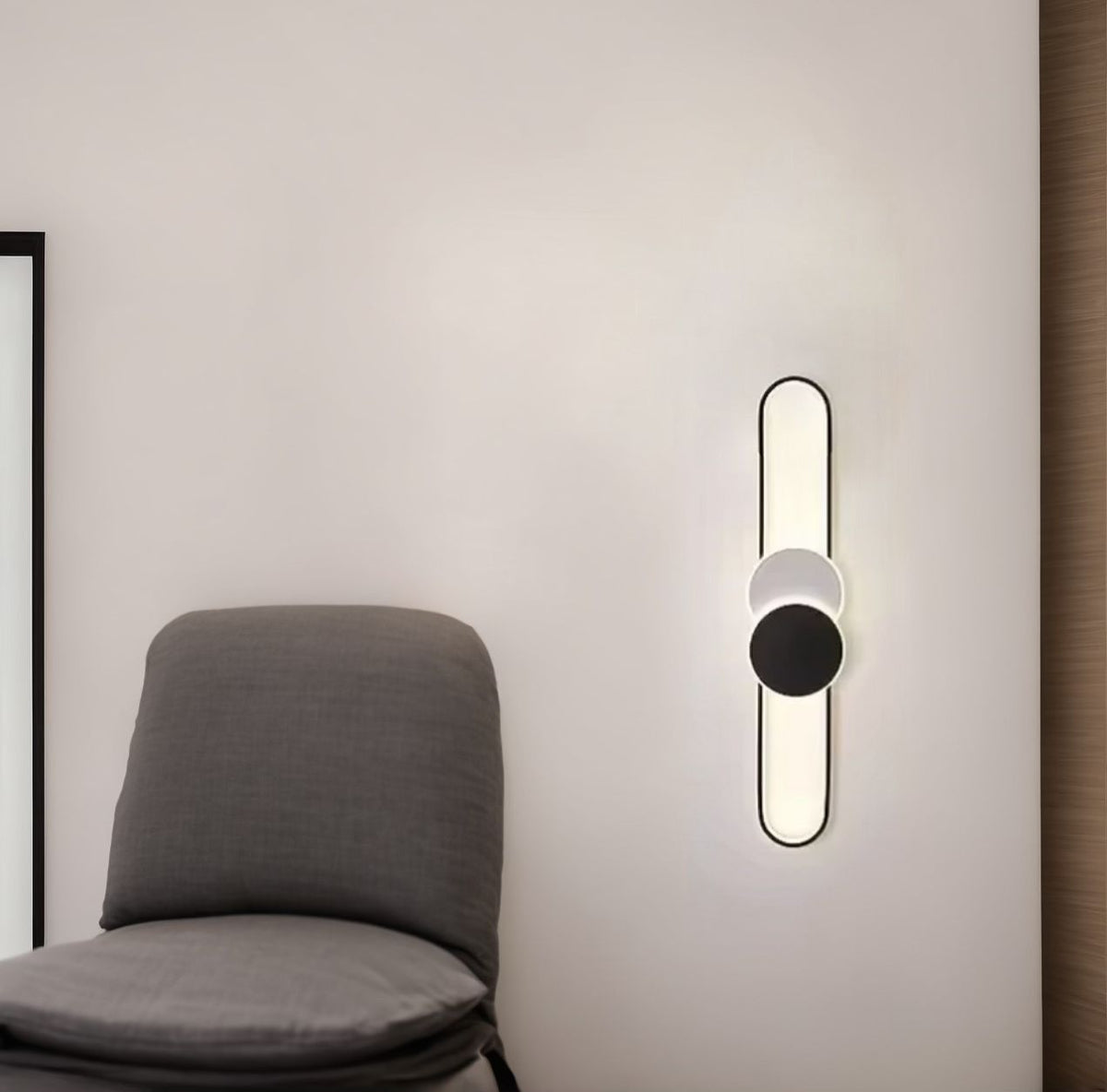Настінний світильник H-60 cm Led 5W 3000K 4000K 6000K Black + White Clip 241022-100003921