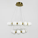 Люстра подвійна золота з білими плафонами D-60+40 cm Led 124W Gold+White Pearl 250918-100005894