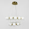 Люстра подвійна золота з білими плафонами D-60+40 cm Led 124W Gold+White Pearl 250918-100005894