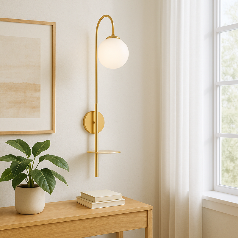 Бра з поличкою GlowNest Gold H-88cm E14 40W 250563-100004812