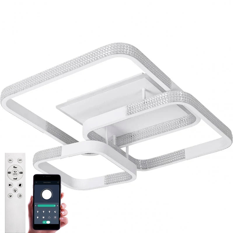 Стельова люстра білий з пультом L-76 cm H-16 cm Led 130W 3000-6000K White Arka lamp 251174-100006636