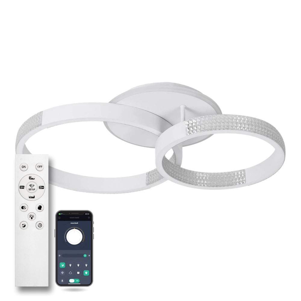 Стельова люстра біла з пультом L-60 cm H-11 cm Led 80W 3000-6000K White Arka lamp 251174-100006650