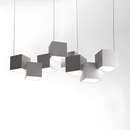 Люстра біла підвісна геометрична куби L-70cm Led 52W White Cube x8 250618-100005234