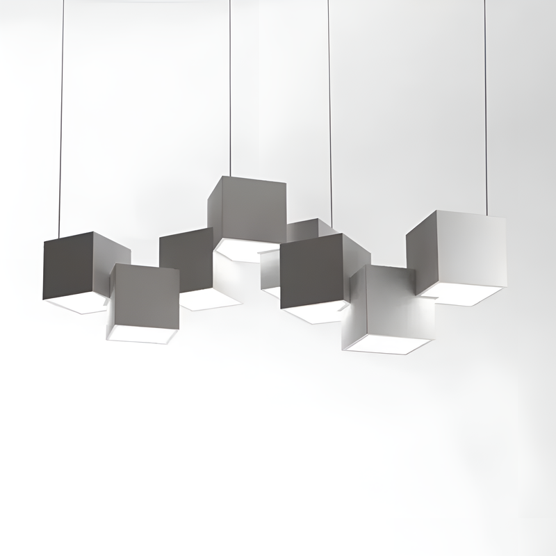 Люстра біла підвісна геометрична куби L-70cm Led 52W White Cube x8 250618-100005234