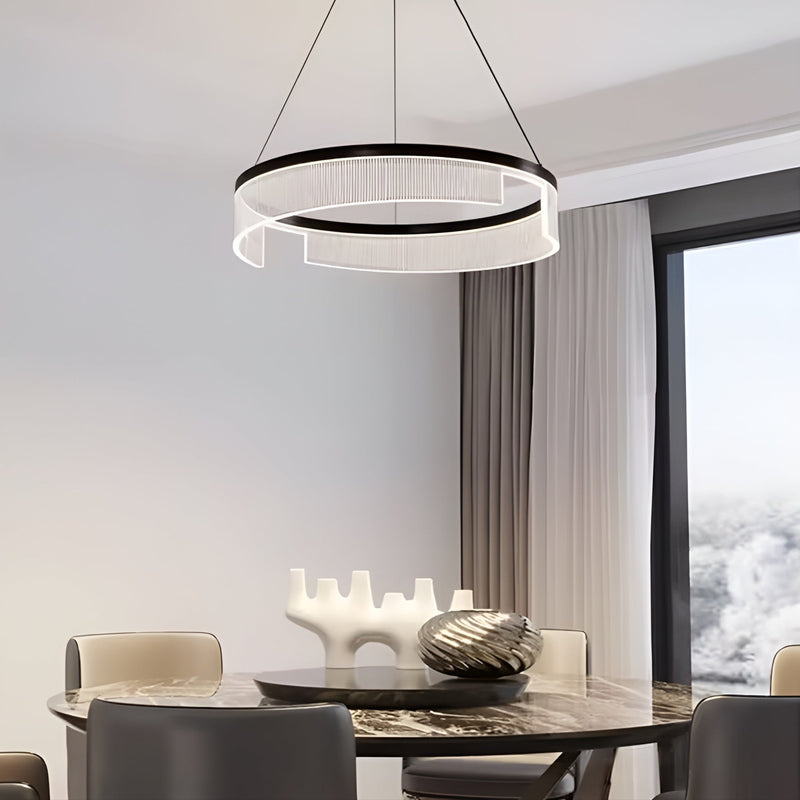Підвісні люстри чорні D-60 cm / D-80 cm Led 4000K Black Circle Jelly 250918-100002045