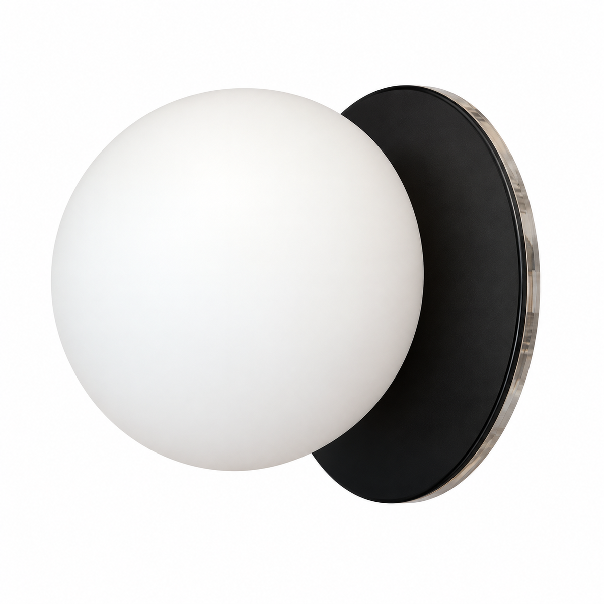 Настінне бра чорне з білим плафоном H-12 cm W-12 cm Bubble B1 Black+White 261072-100009084