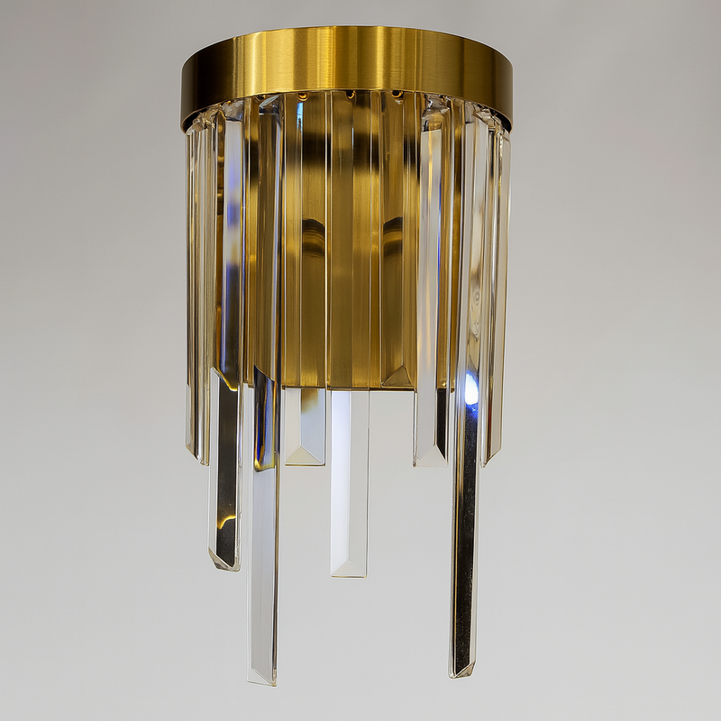 Настінний світильник золотий з кришталевим плафоном Корона G9x2 H-33cm Gold Crystal Crown 250635-100005192