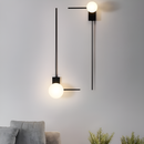 Бра лінійне чорне з білим плафоном H-32 cm / H-85 cm G9 Black Vertical / Horyzontal 211018-100000471
