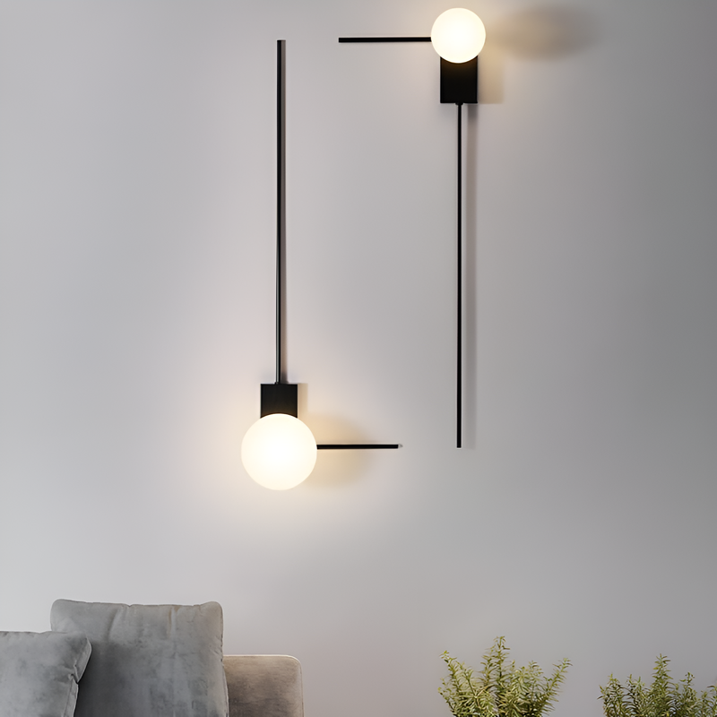 Бра лінійне чорне з білим плафоном H-32 cm / H-85 cm G9 Black Vertical / Horyzontal 211018-100000471