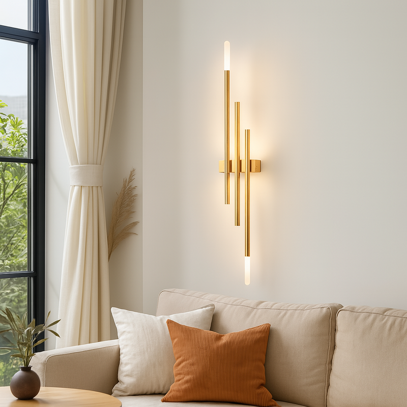 Бра золотий лінійний ністінний декоративний Led L-90 см W-12 см 14W 3500K Gold Trinity 230520-100002029