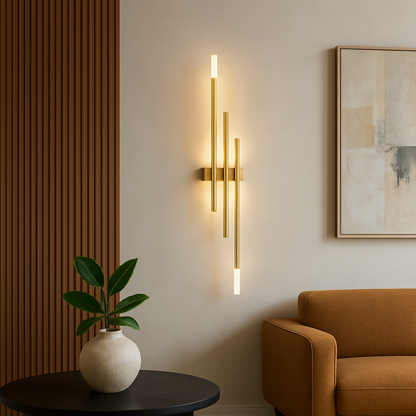 Бра золотий лінійний ністінний декоративний Led L-90 см W-12 см 14W 3500K Gold Trinity 230520-100002029