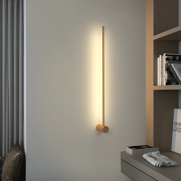 Бра золотий лінійний без хвостика H-60 cm Led 12W 3500К Sand Gold Pipe Pin 230220-100001397