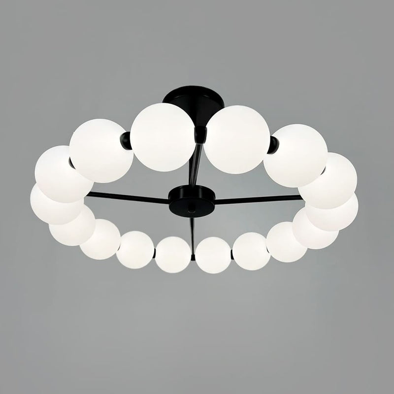 Люстри чорні з білими плафонами Перлини D-50/D-60 cm Led 4000K Black+White Black Pearls 251018-100006339