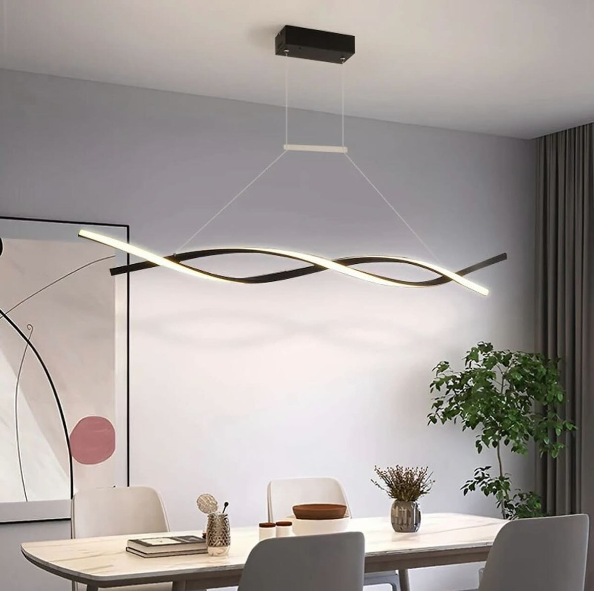 Підвісний світильник з пультом Gemo led lamp L-120 Led 44W 3000K 4000K 6000K Black 240519-100003281