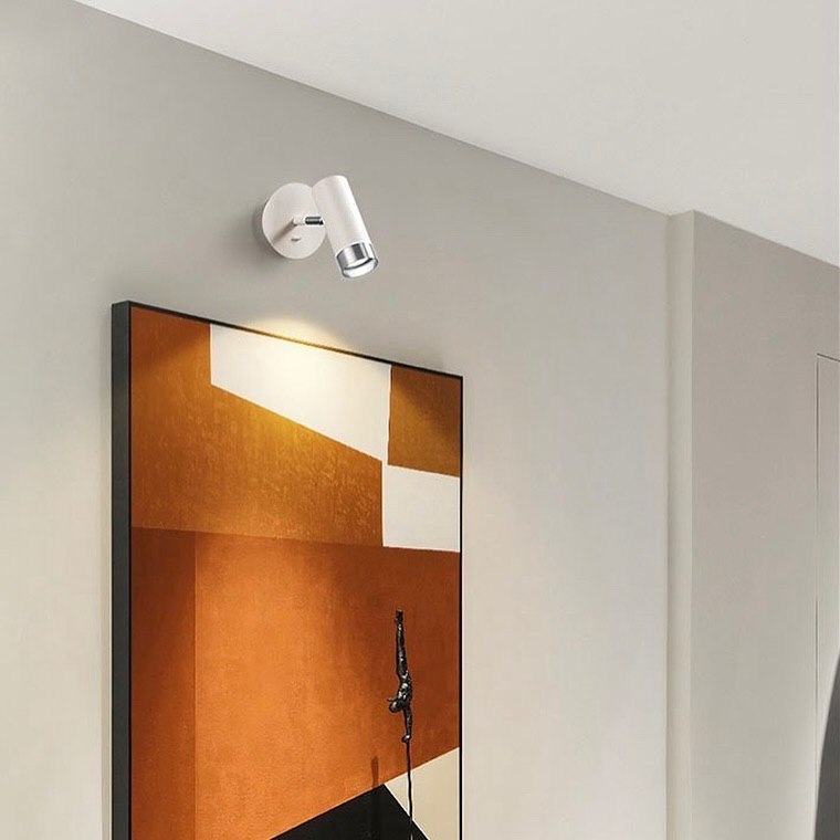 Настінний світильник з вимикачем на корпусі Spoon D80 1xGU10 White + Chrome 240619-100003435