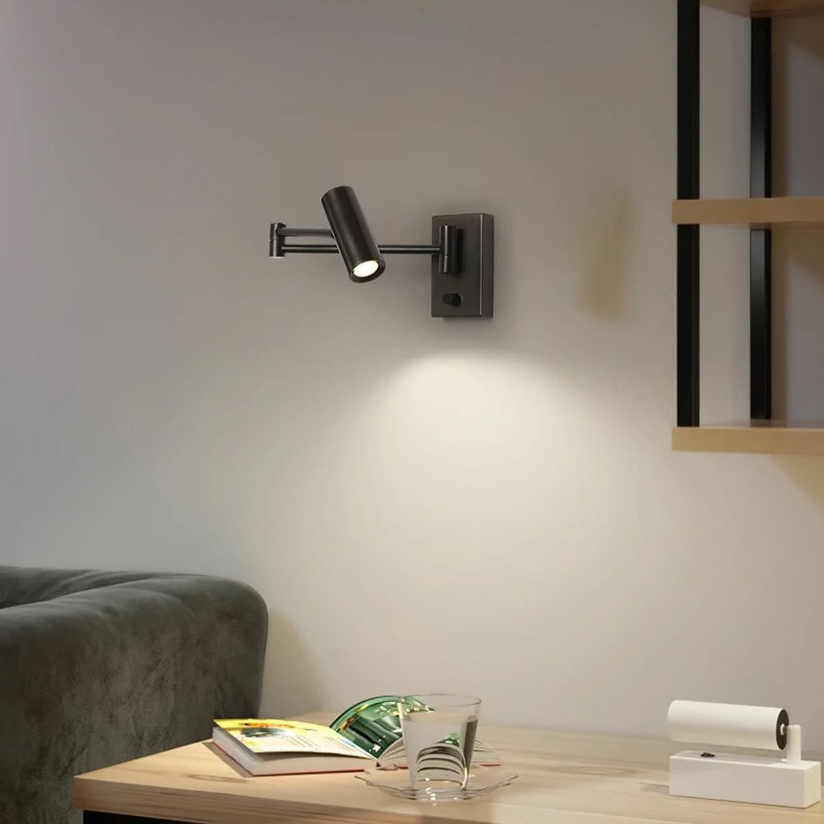 Настінний світильник з вимикачем на корпусі Arm turn L500 Led 5W 3000K Black DS-Design 240358-100003128