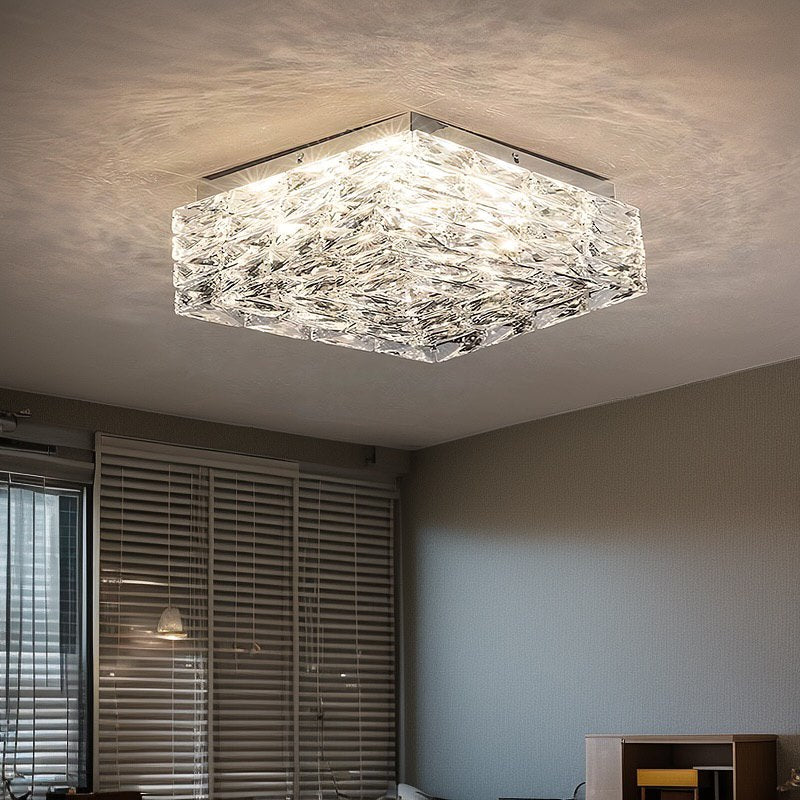 Люстра стельова H-16 cm L-40 cm/ 52 cm Led 38W / 52W Gold / Chrome Crystal square 240722-100003438