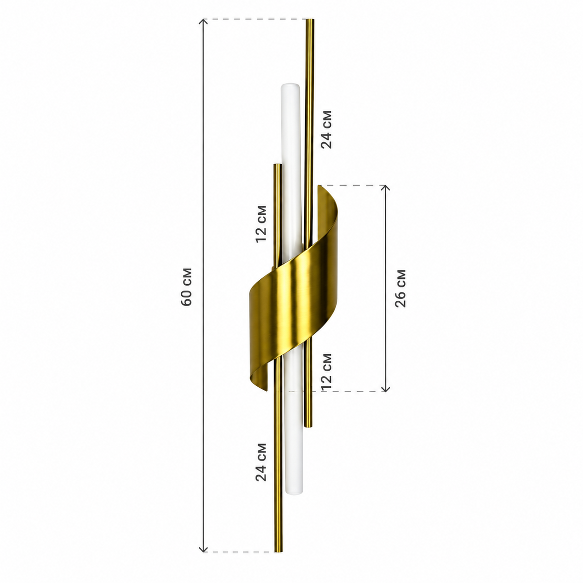 Настінний світильник золотий L-60 cm Led 6W 3000K-6000K Gold Curl 261018-100009125