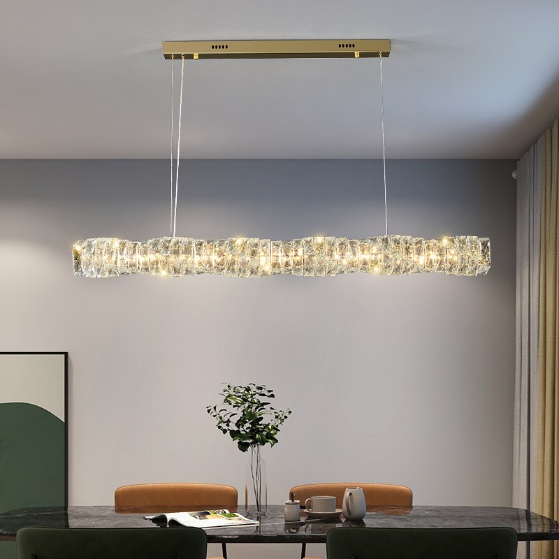 Підвісний світильник золотий L-120 cm / 150 cm Led 110W / 138W Gold Care luxury Crystal 240522-100003271