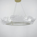 Люстра золота підвісна з прозорими елементами Листя D-65 cm / D-85 cm Gold + Transparent Leaves 220618-100000810
