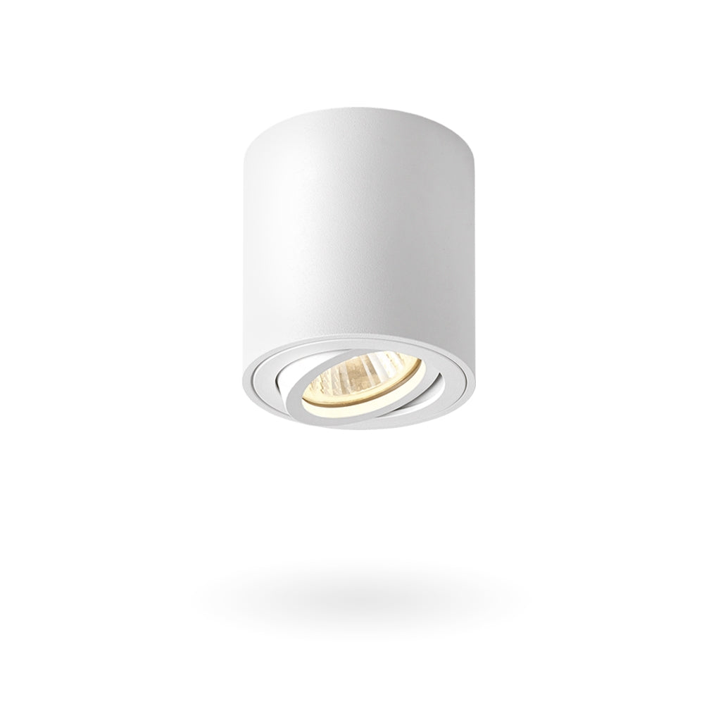 Точковий світильник накладний білий GU10 з поворотним цоколем H-8.4cm D-8cm White 250654-100005226