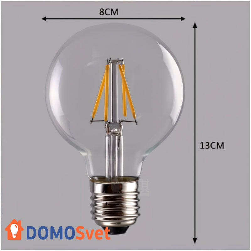 Лампа Едісона Led G80 6w 2700k Диммована Domosvet Design 24043-227153