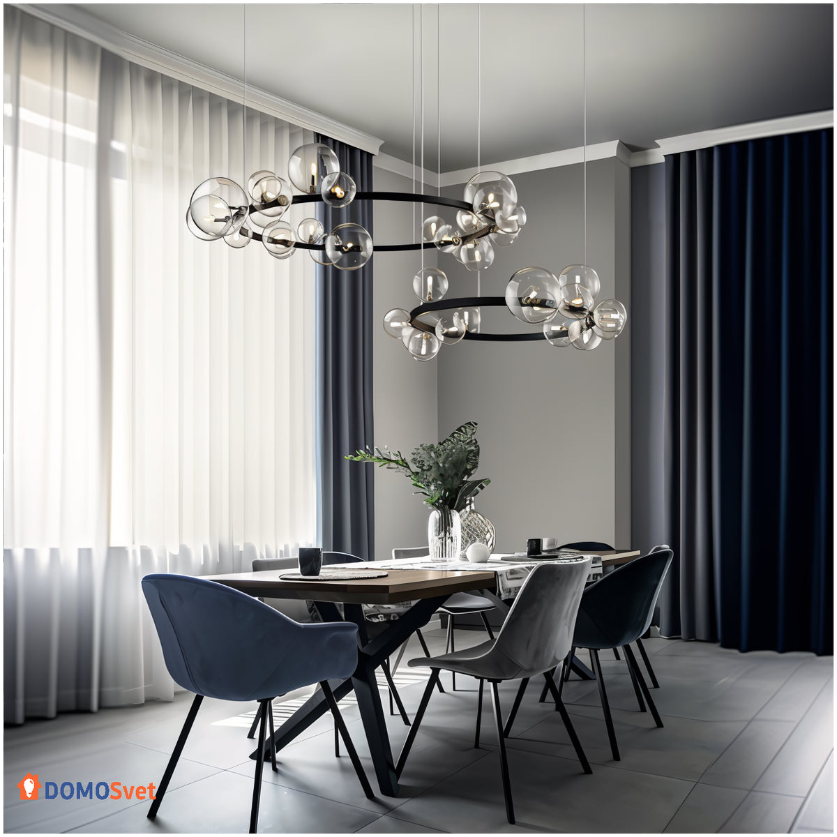 Тросова Серія Люстр Modo Bubbles Black Domosvet Design 250914-241378