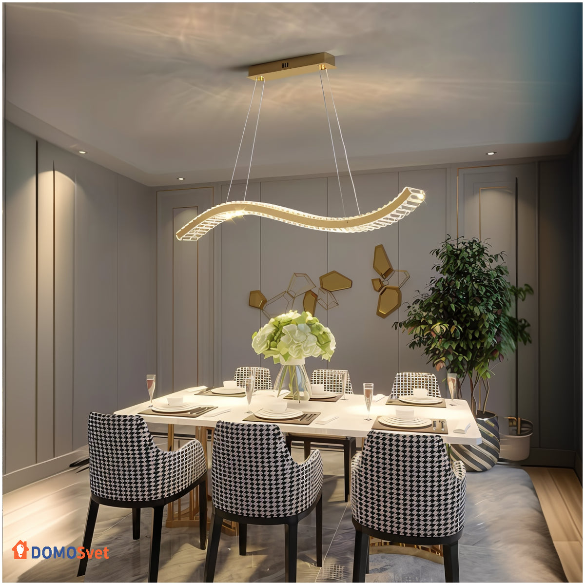 Люстра Gold Crystal Long Domosvet Design 250914-241885