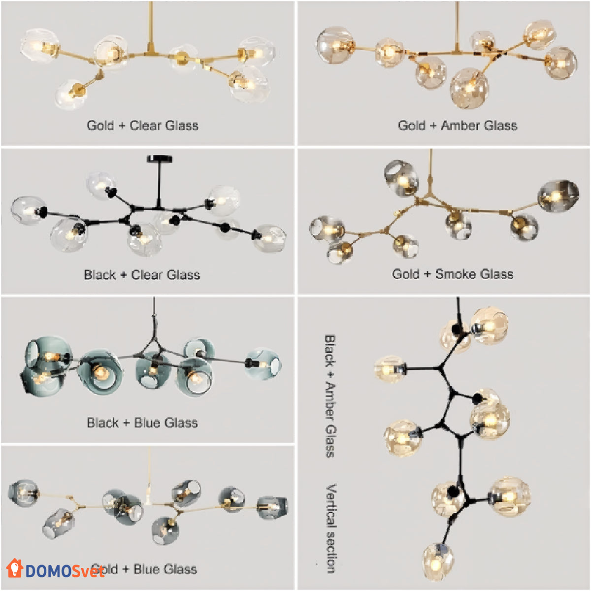 Люстра Glass Gold Clear Domosvet Design 25103-244100