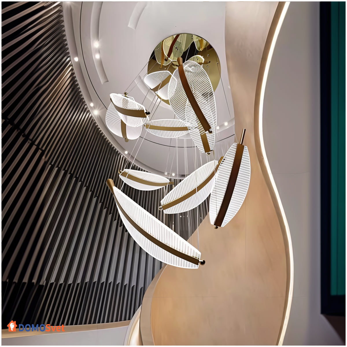 Люстра Golden Leaf Cascade Domosvet Design 260814-249039