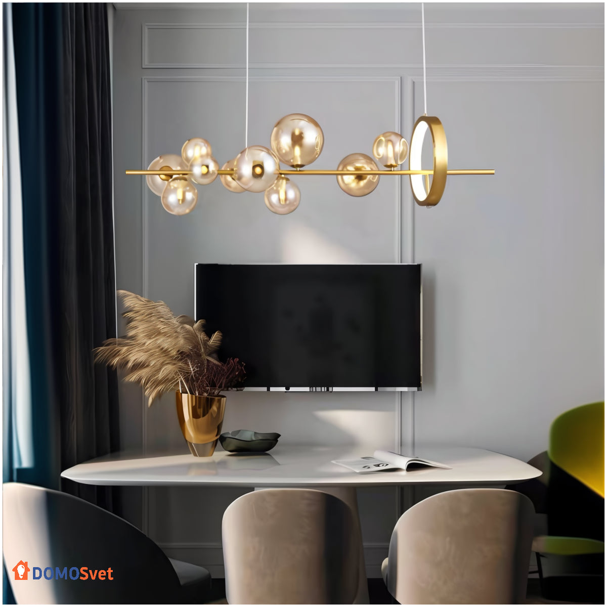 Серія Люстр Modo Bubbles Ambre Gold Long Domosvet Design 260814-249408