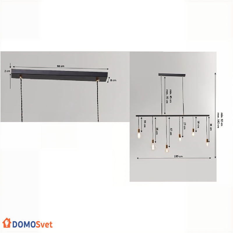 Люстра Pole Black Six Domosvet Design 21053-35038