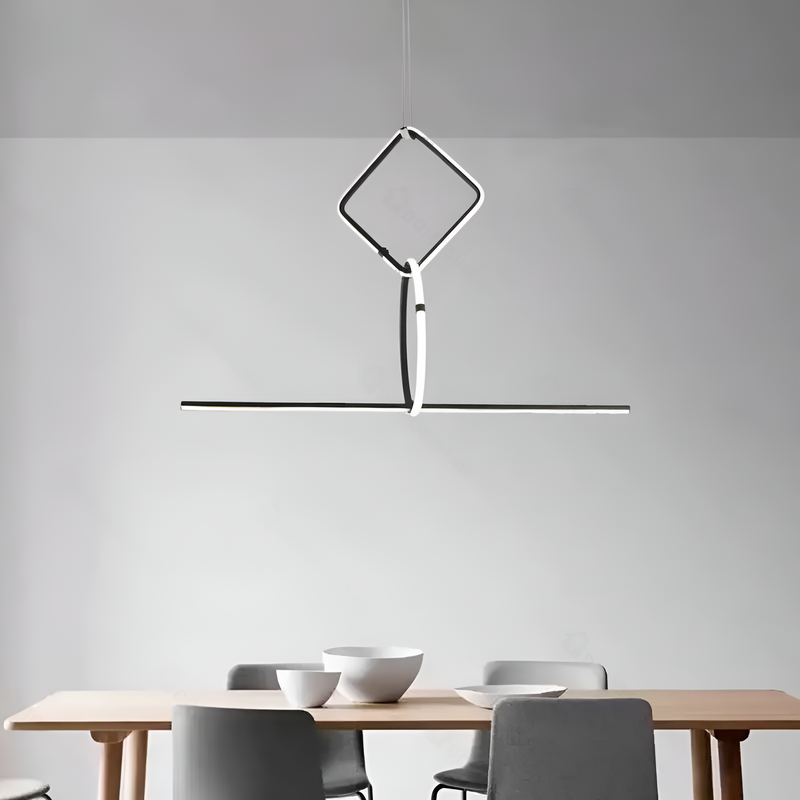 Люстра чорна геометрична підвісна L-170 cm H-137 cm Led 50W 4000K Black Elements 230758-100002336