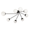 Люстра стельова чорна з білими плафонами H-30 cm E27*8 Black+White Bollo 250731-100005469